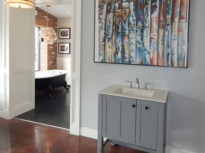 Vanity sink in the Green Art Plumbing Supply Showroom